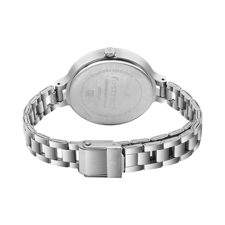 Fastrack Stunners Quartz Analog Silver dial Stainless Steel Strap Watch for Girls 6265SM02