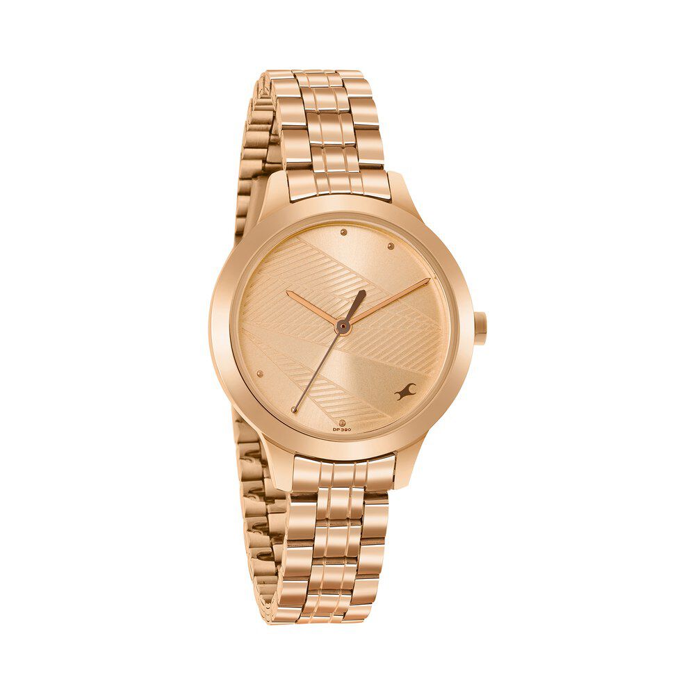 Fastrack Stunners Quartz Analog Rose Gold dial Stainless Steel Strap Watch for Girls 6267WM01