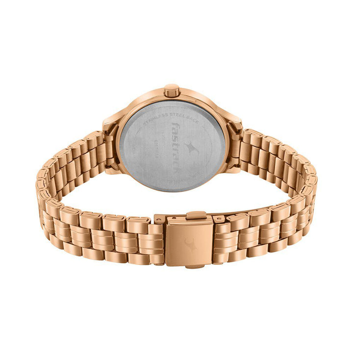Fastrack Stunners Quartz Analog Rose Gold dial Stainless Steel Strap Watch for Girls 6267WM01