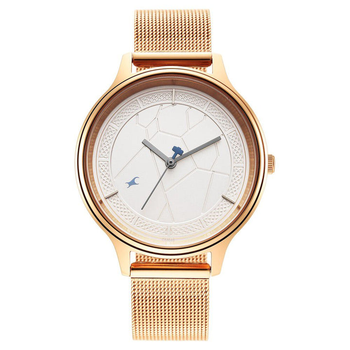 Fastrack Thor Quartz Analog Silver Dial Stainless Steel Strap Watch for Girls NS6269WM01