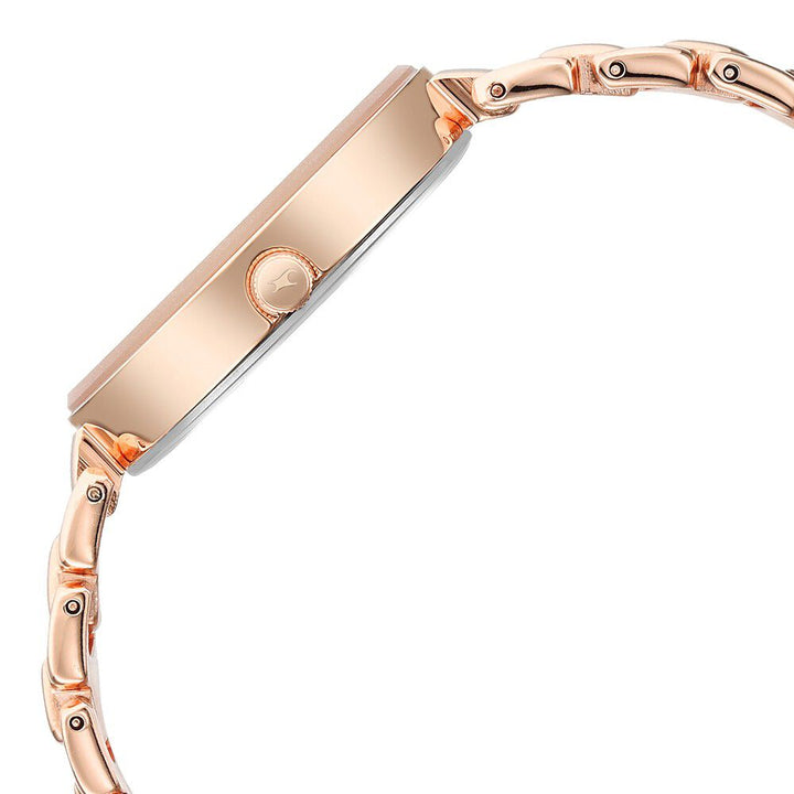 Fastrack Style Up Quartz Analog Silver Dial Metal Strap Watch for Girls NR6270WM01