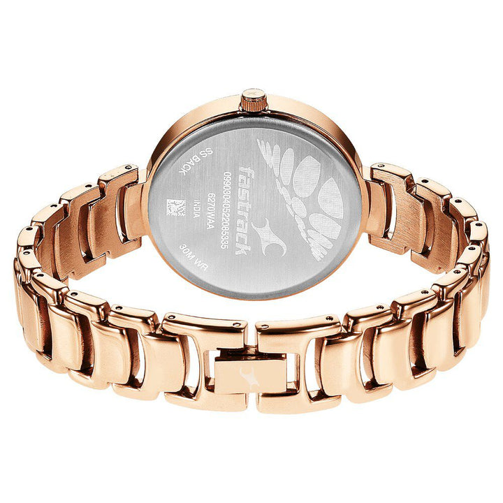 Fastrack Style Up Quartz Analog Silver Dial Metal Strap Watch for Girls NR6270WM01
