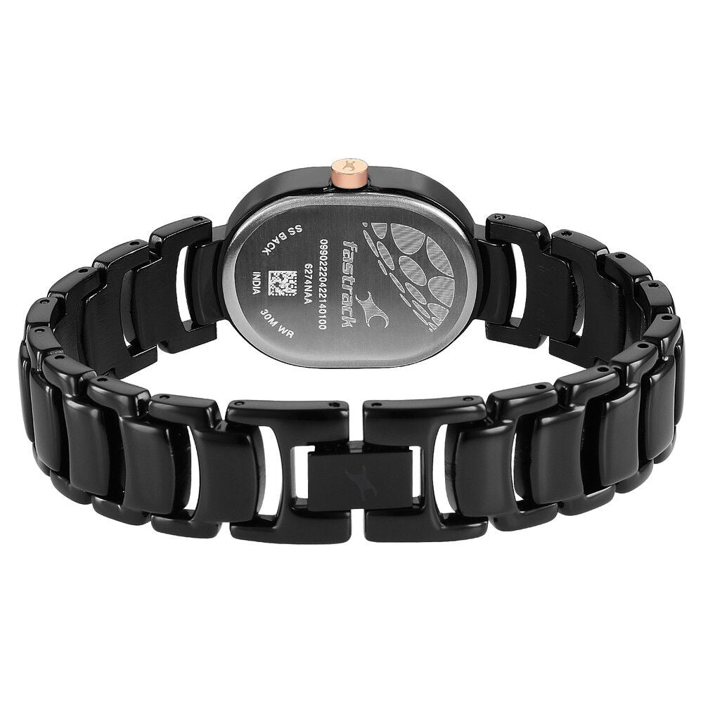Fastrack Uptown Retreat Quartz Analog Black Dial Metal Strap Watch for Girls NS6274KM01