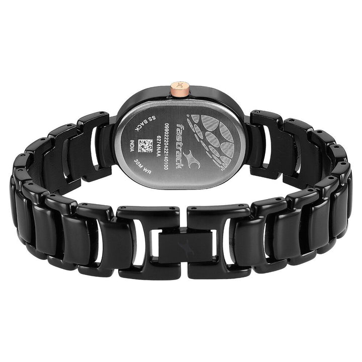 Fastrack Uptown Retreat Quartz Analog Black Dial Metal Strap Watch for Girls NS6274KM01