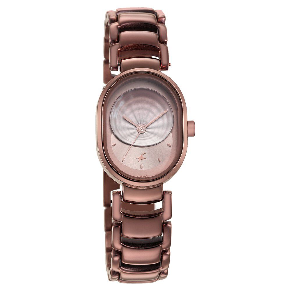 Fastrack Uptown Retreat Quartz Analog Brown Dial Metal Strap Watch for Girls NS6274QM01