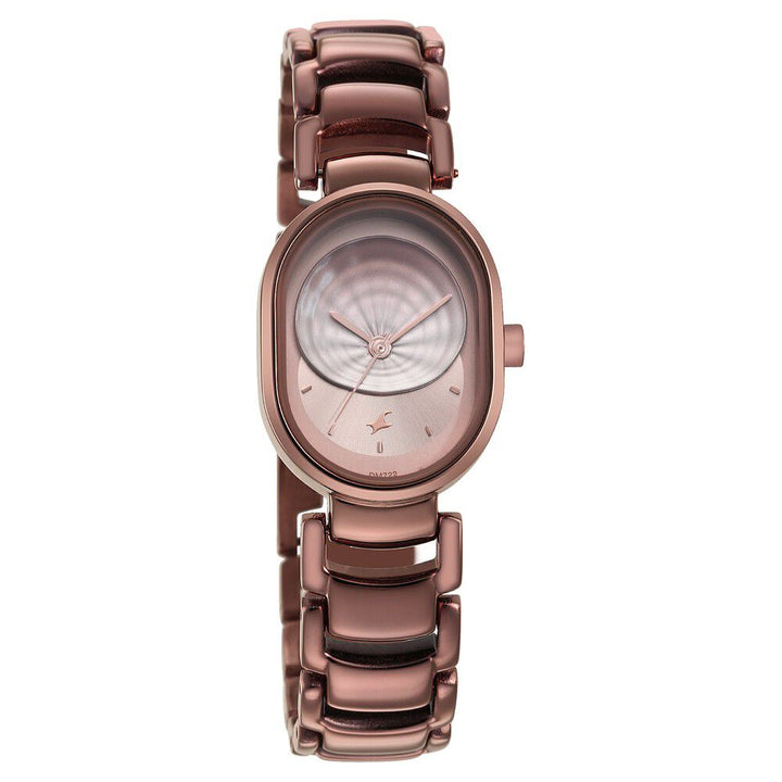 Fastrack Uptown Retreat Quartz Analog Brown Dial Metal Strap Watch for Girls NS6274QM01