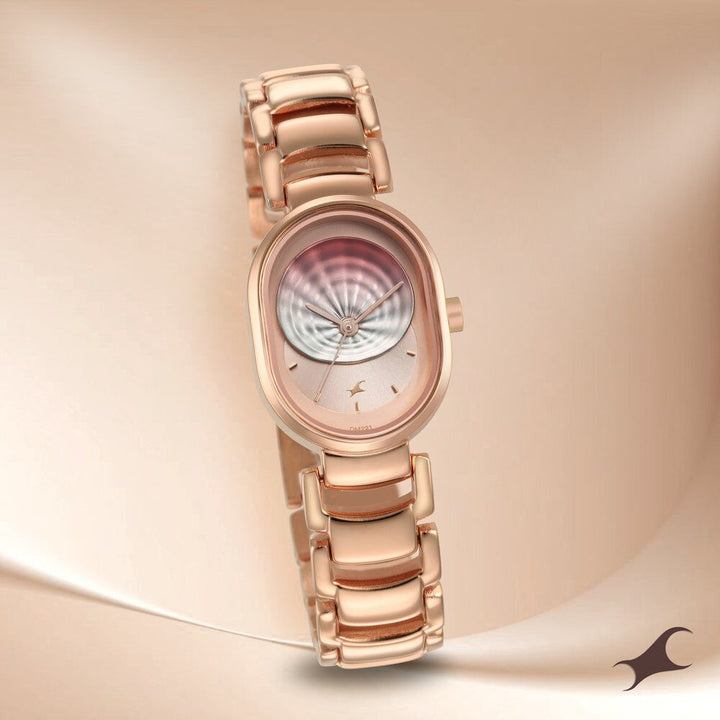 Fastrack Uptown Retreat Quartz Analog Pink Dial Metal Strap Watch for Girls NS6274WM01