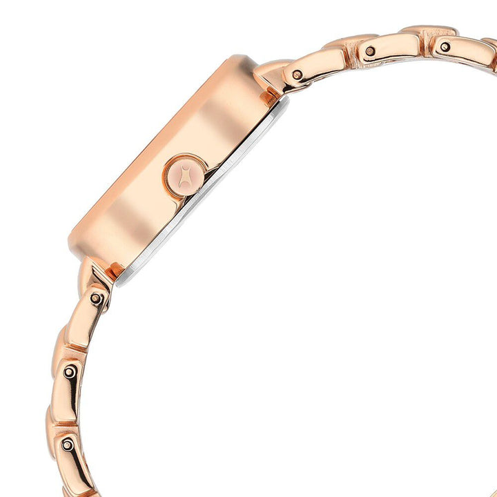 Fastrack Uptown Retreat Quartz Analog Pink Dial Metal Strap Watch for Girls NS6274WM01