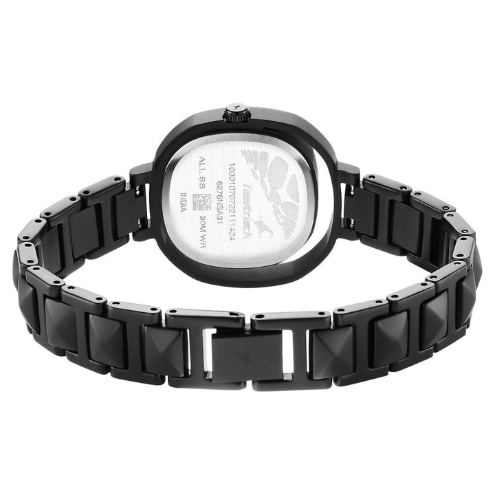 Fastrack Opulence Quartz Analog Black Dial Metal Strap Watch for Girls NS6276NM01
