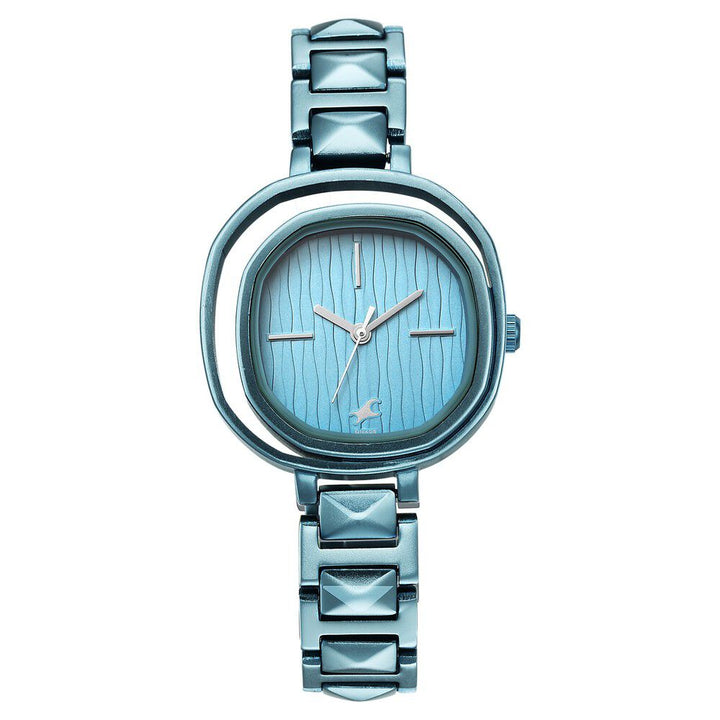 Fastrack Opulence Quartz Analog Blue Dial Metal Strap Watch for Girls NS6276QM01