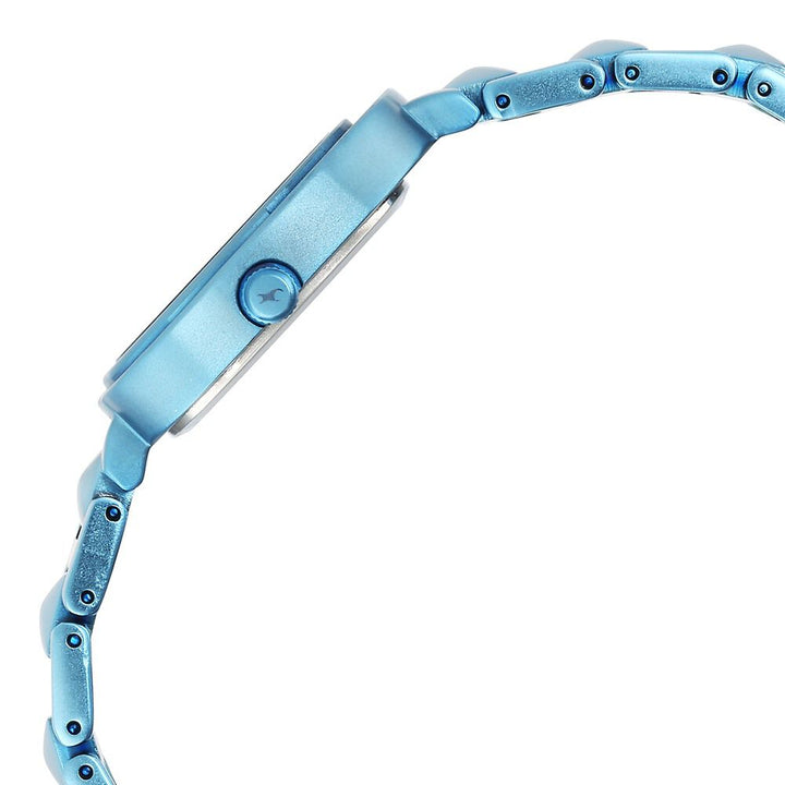 Fastrack Opulence Quartz Analog Blue Dial Metal Strap Watch for Girls NS6276QM01