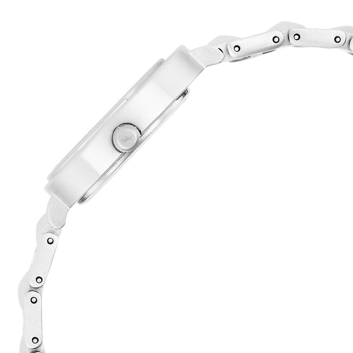 Fastrack Opulence Quartz Analog Silver Dial Metal Strap Watch for Girls NR6276SM01