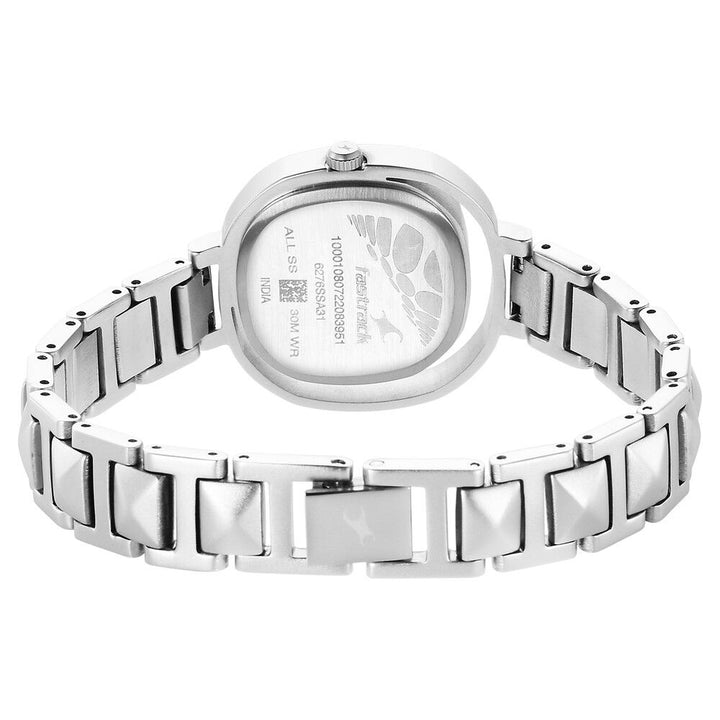 Fastrack Opulence Quartz Analog Silver Dial Metal Strap Watch for Girls NR6276SM01