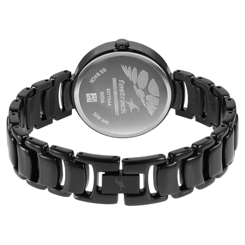 Fastrack Uptown Retreat Quartz Analog Black Dial Metal Strap Watch for Girls NS6277NM01