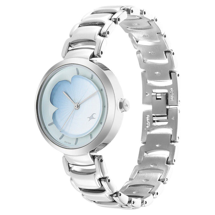 Fastrack Uptown Retreat Quartz Analog Blue Dial Metal Strap Watch for Girls NS6277SM01
