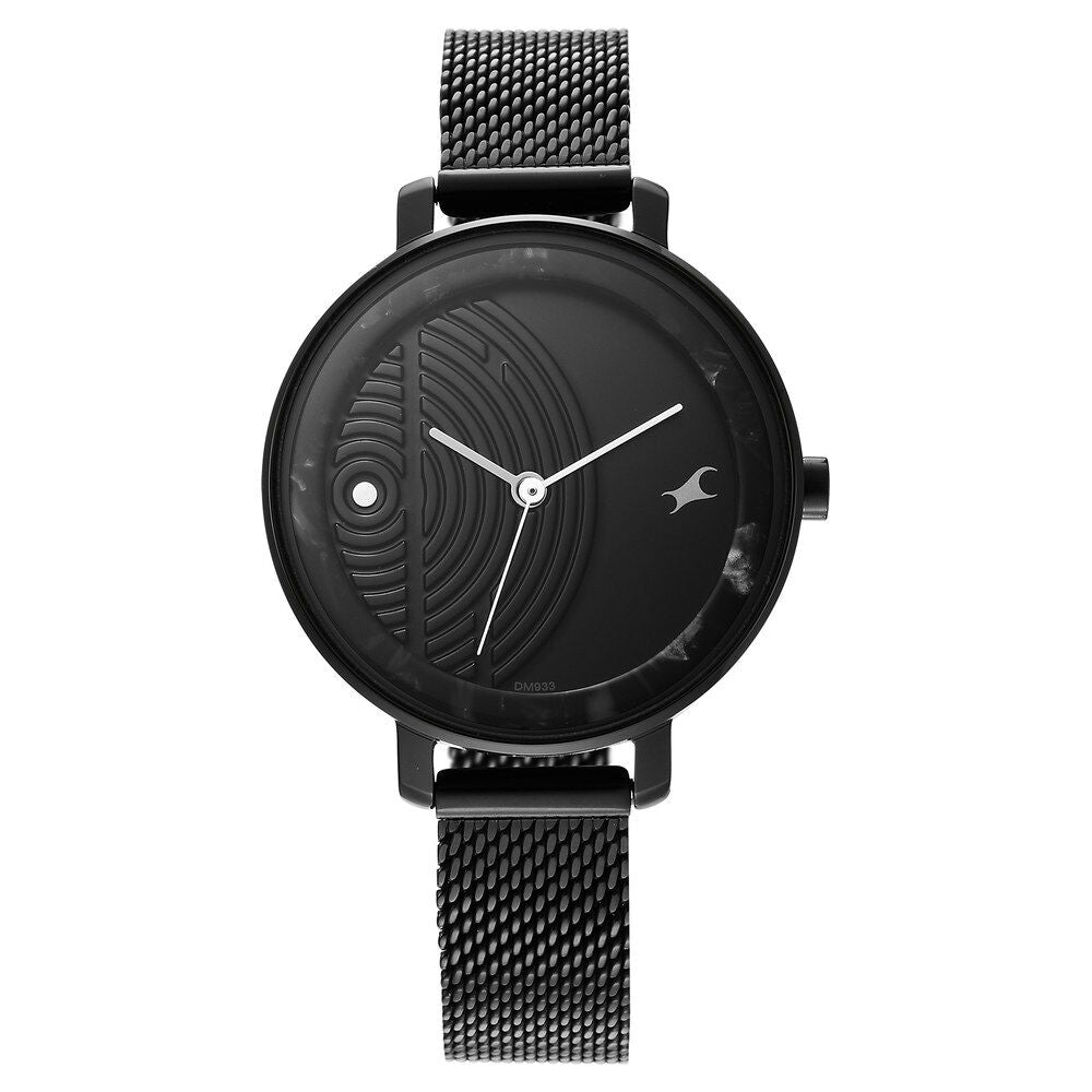 Fastrack Younique Quartz Analog Black Dial Stainless Steel Strap Watch for Girls NS6278NM01