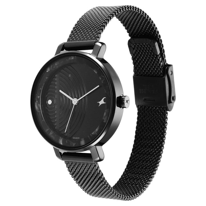 Fastrack Younique Quartz Analog Black Dial Stainless Steel Strap Watch for Girls NS6278NM01