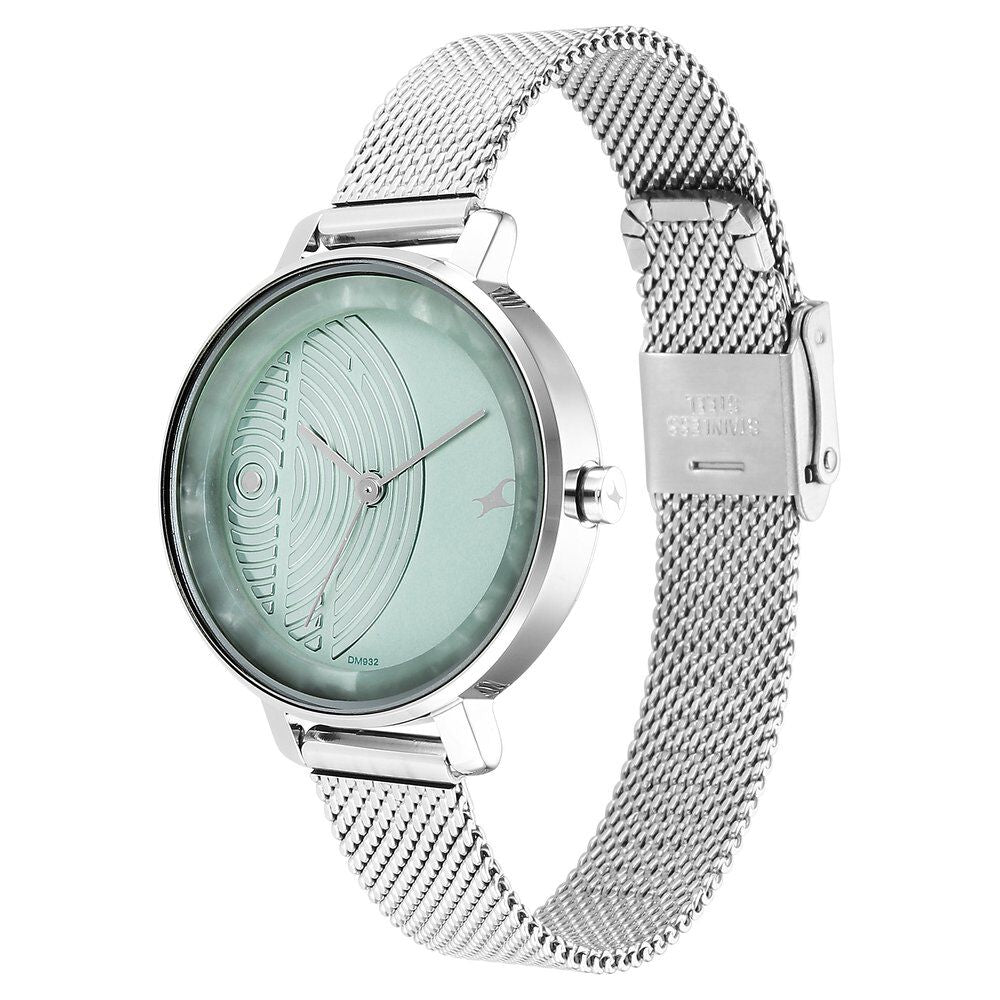 Fastrack Younique Quartz Analog Blue Dial Stainless Steel Strap Watch for Girls NR6278SM01