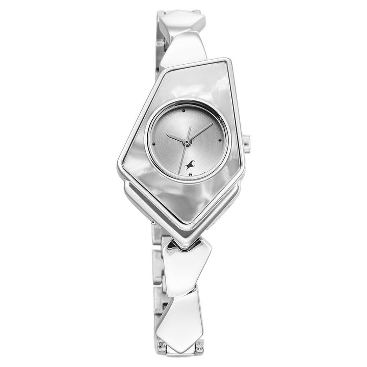 Fastrack Younique Quartz Analog Silver Dial Metal Strap Watch for Girls NS6279SM01