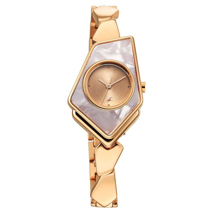 Fastrack Younique Quartz Analog Rose Gold Dial Metal Strap Watch for Girls NS6279WM01