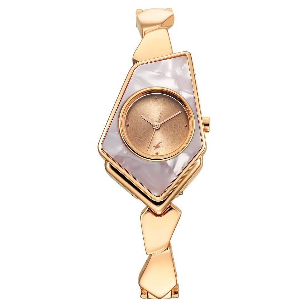 Fastrack Younique Quartz Analog Rose Gold Dial Metal Strap Watch for Girls NS6279WM01