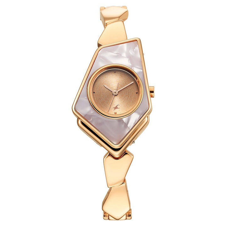 Fastrack Younique Quartz Analog Rose Gold Dial Metal Strap Watch for Girls NS6279WM01