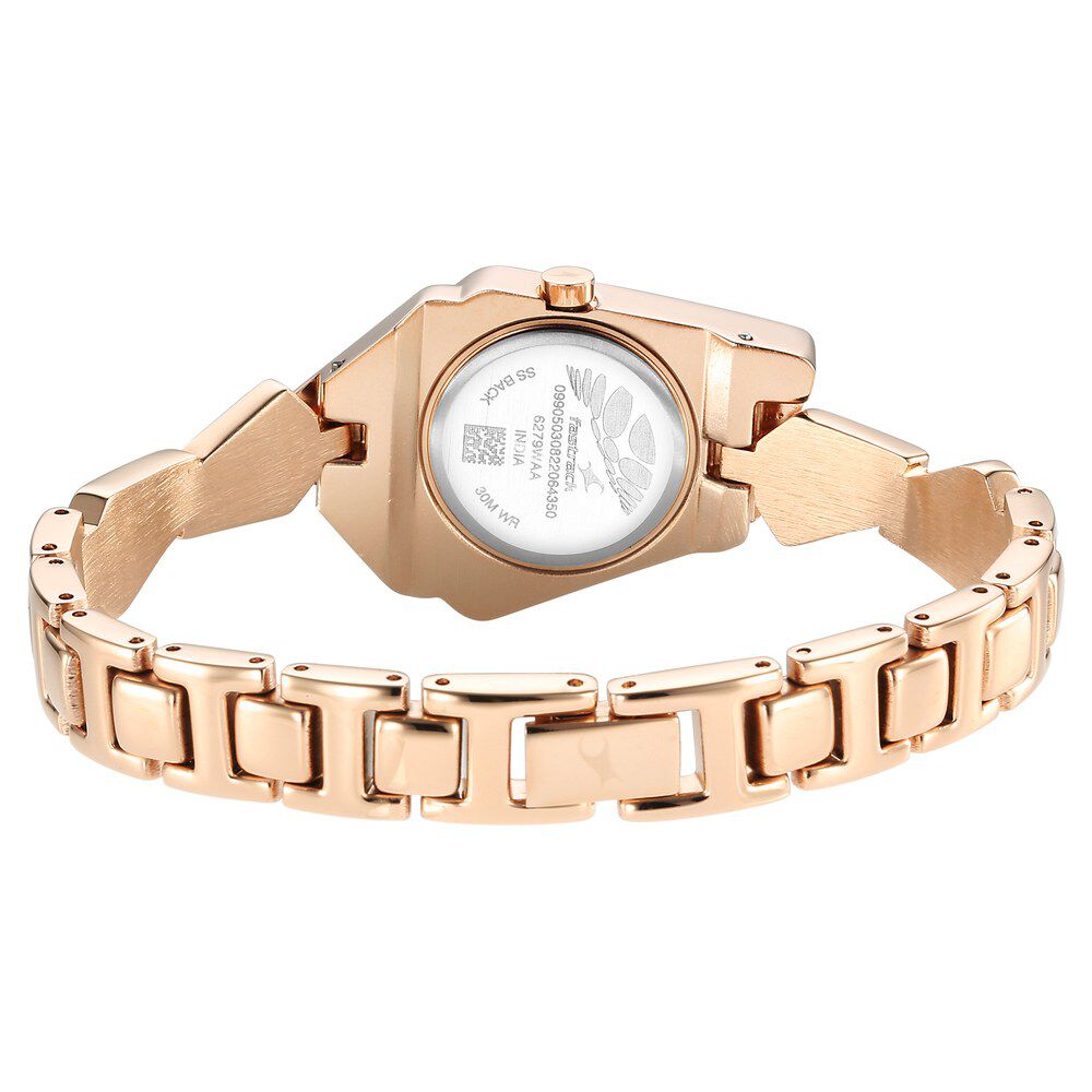 Fastrack Younique Quartz Analog Rose Gold Dial Metal Strap Watch for Girls NS6279WM01