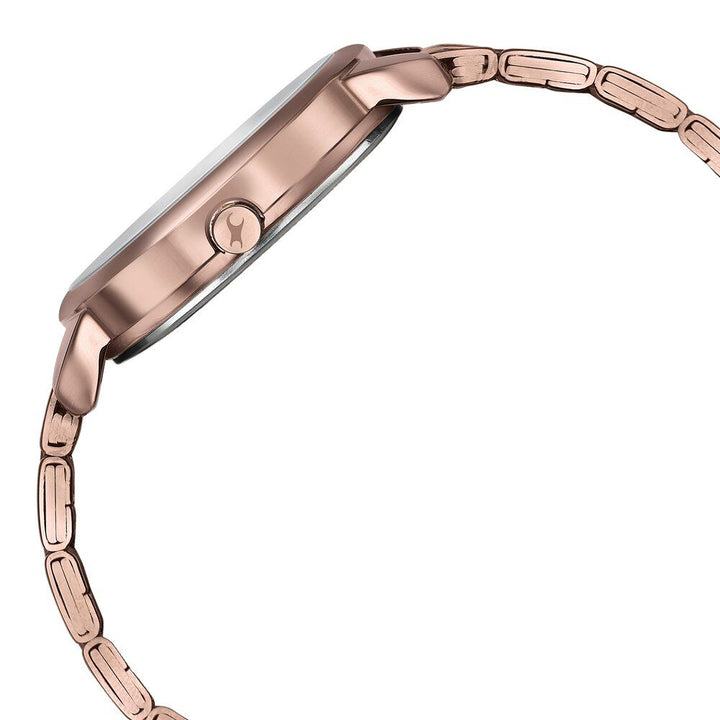 Fastrack Stunners Quartz Analog Brown Dial Stainless Steel Strap Watch for Girls 6282QM01