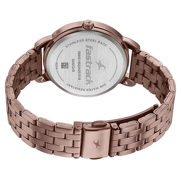 Fastrack Stunners Quartz Analog Brown Dial Stainless Steel Strap Watch for Girls 6282QM01