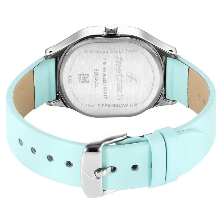 Fastrack Snob X Blue Dial Leather Strap Watch for Girls NS6283SL01