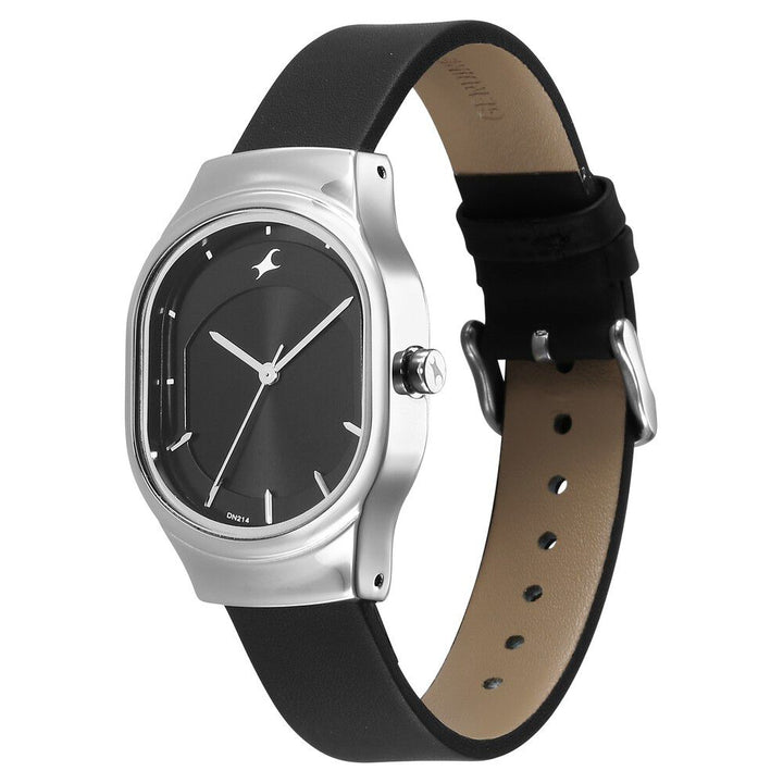 Fastrack Snob X Black Dial Leather Strap Watch for Girls NS6283SL03
