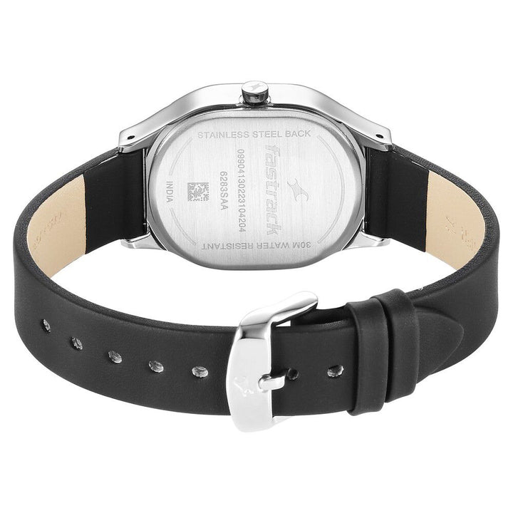 Fastrack Snob X Black Dial Leather Strap Watch for Girls NS6283SL03