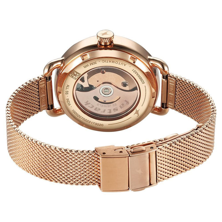 Fastrack Automatics Silver Dial Stainless Steel Strap Watch for Girls NS6288WM01