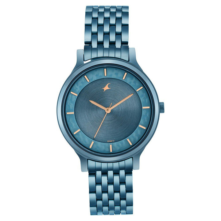 Fastrack Crush Quartz Analog Blue Dial Stainless Steel Strap Watch for Girls 6292QM02