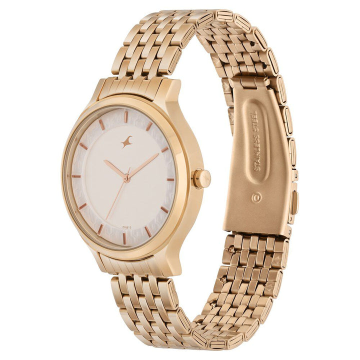 Fastrack Crush Quartz Analog Silver Dial Stainless Steel Strap Watch for Girls 6292WM01