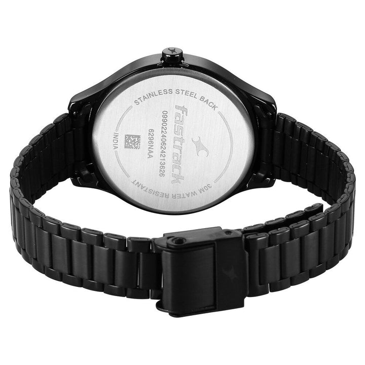 Fastrack Stunners Quartz Analog Black Dial Black Metal Strap Watch For Girls 6296NM01