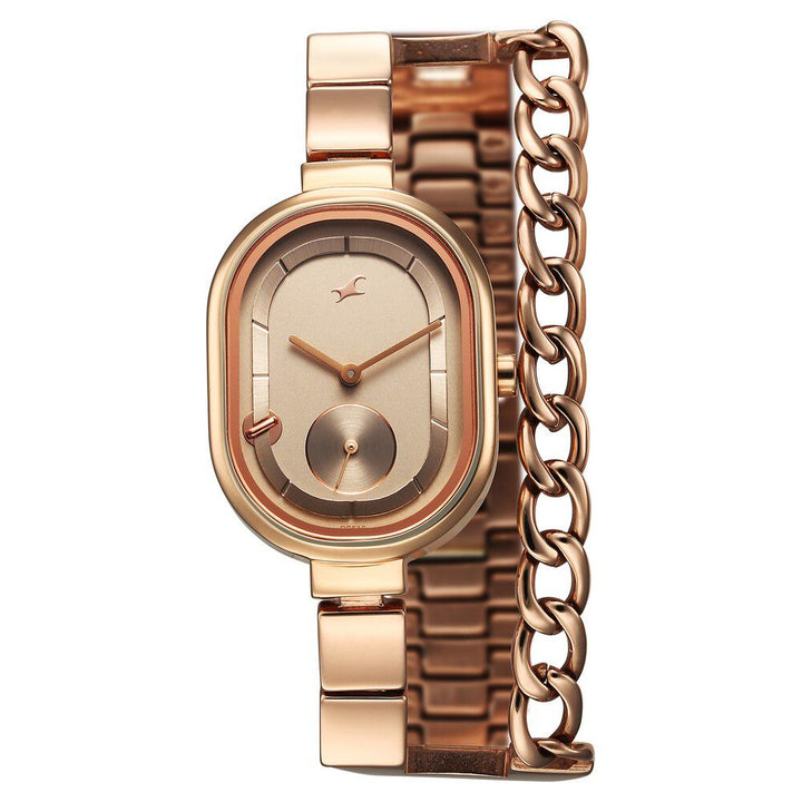 Fastrack Maximinimal Quartz Analog Grey Dial Stainless Steel Strap Watch for Girls 6297WM01