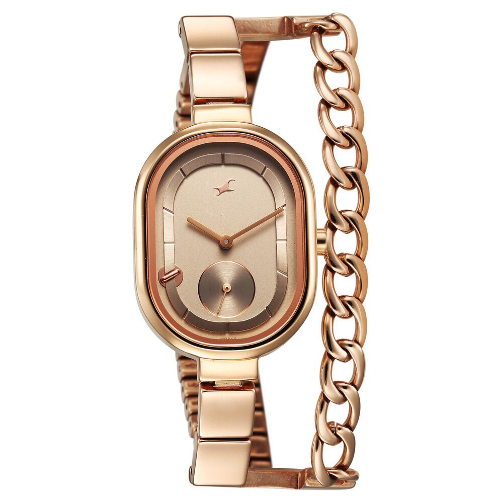 Fastrack Maximinimal Quartz Analog Grey Dial Stainless Steel Strap Watch for Girls 6297WM01