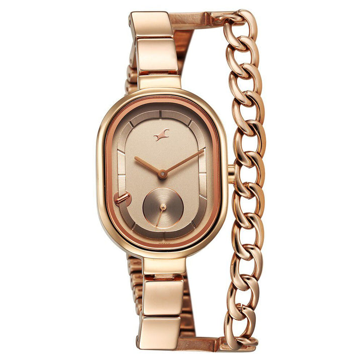 Fastrack Maximinimal Quartz Analog Grey Dial Stainless Steel Strap Watch for Girls 6297WM01