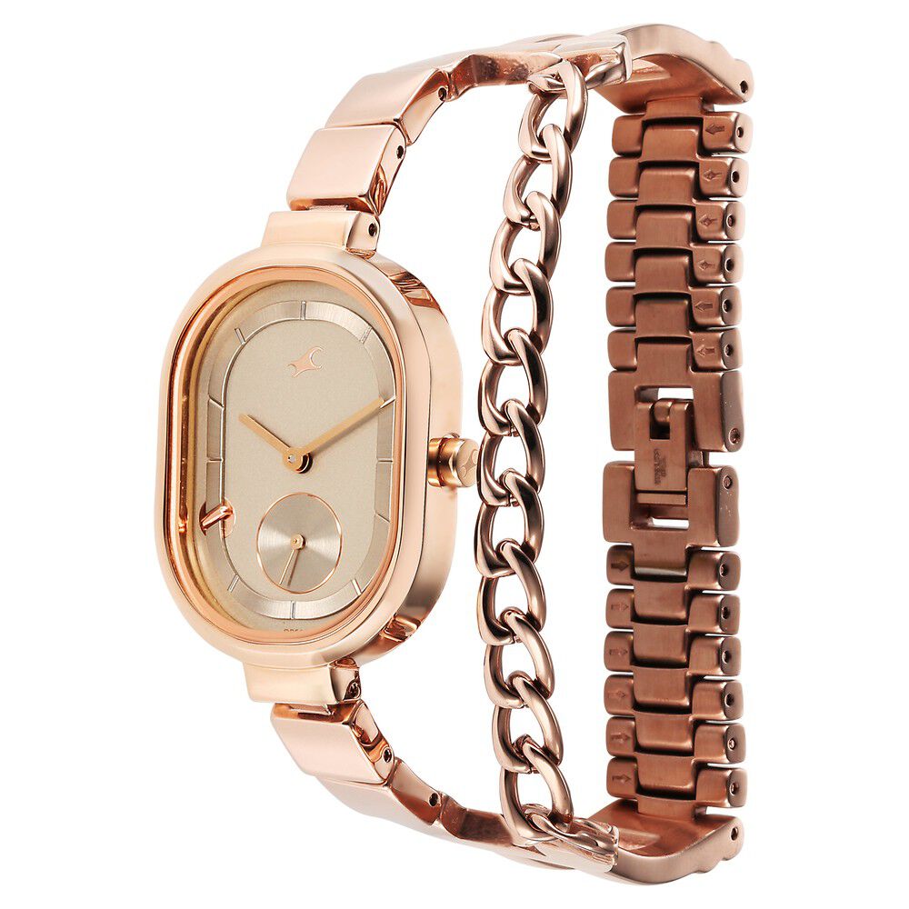 Fastrack Maximinimal Quartz Analog Grey Dial Stainless Steel Strap Watch for Girls 6297WM01