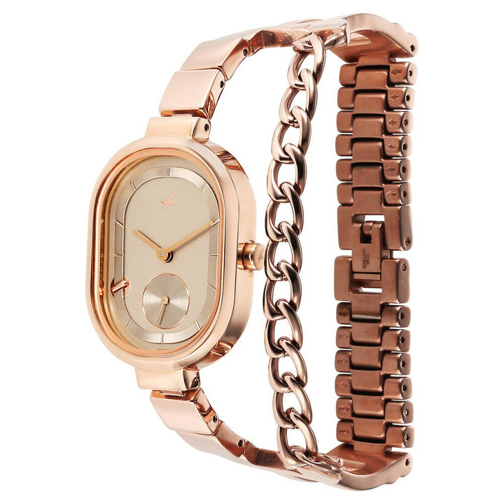 Fastrack Maximinimal Quartz Analog Grey Dial Stainless Steel Strap Watch for Girls 6297WM01