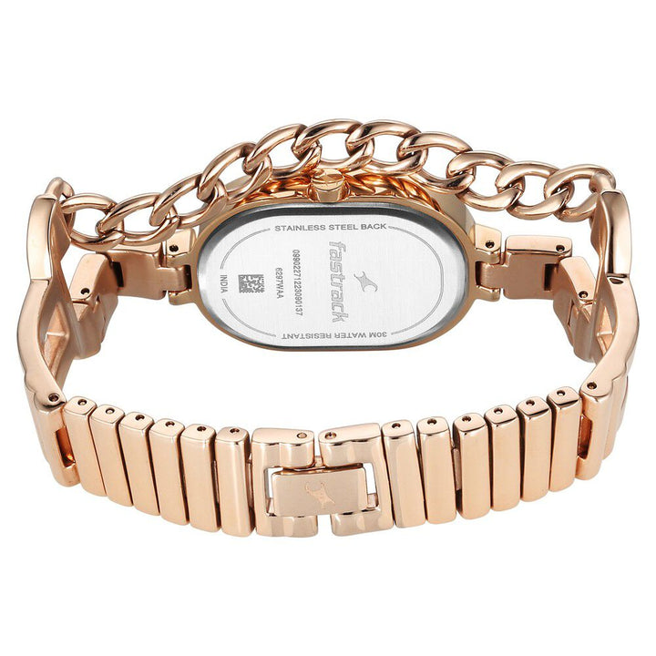 Fastrack Maximinimal Quartz Analog Grey Dial Stainless Steel Strap Watch for Girls 6297WM01