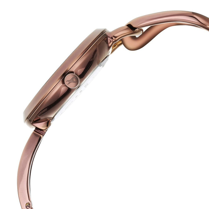 Fastrack Opulence Quartz Analog Black Dial Brown Metal Strap Watch For Girls 6298QM01