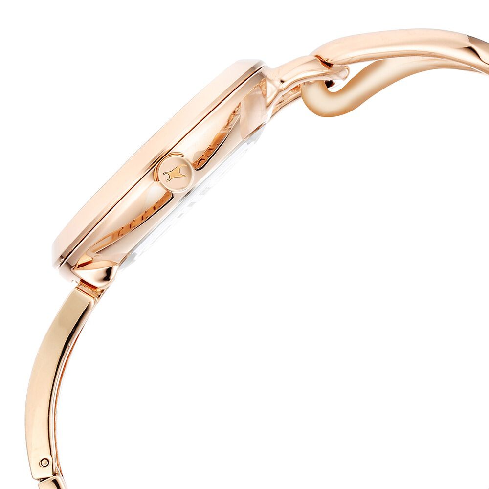 Fastrack Opulence Quartz Analog Silver White Dial Champagne Gold Metal Strap Watch For Girls 6298WM01