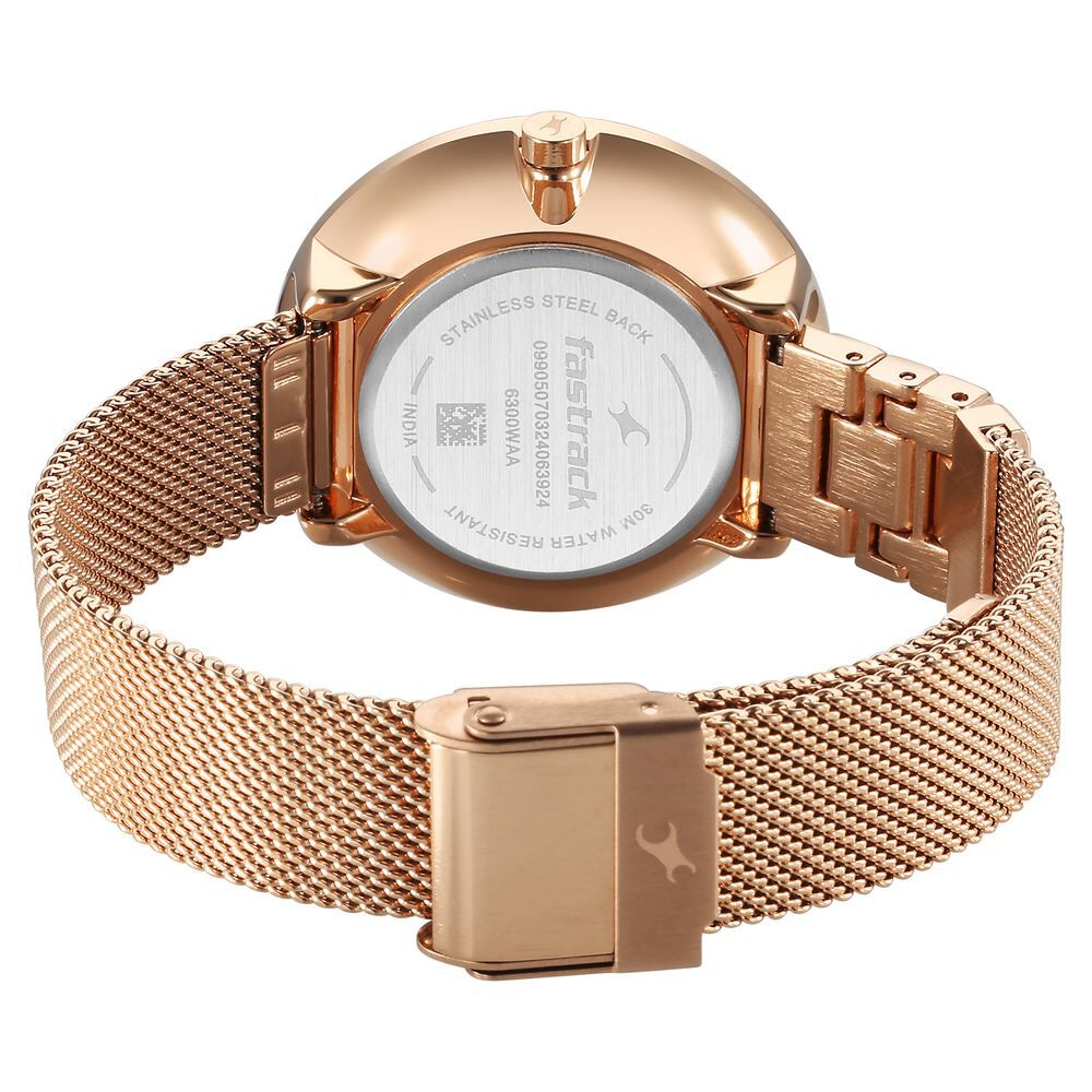 Fastrack Fleek Quartz Analog Green Dial Stainless Steel Strap Watch for Girls 6300WM02