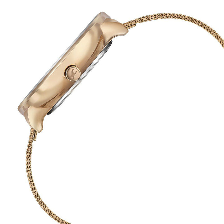 Fastrack Stunners Quartz Multifunction Rose Gold Dial Stainless Steel Strap Watch for Girls 6303WM01