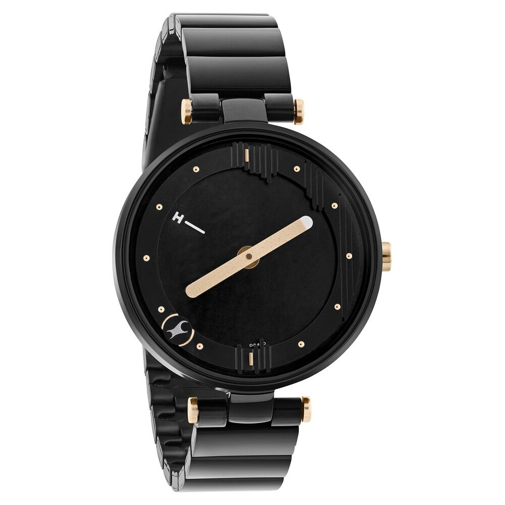 Fastrack MetaWe Quartz Analog Black Dial Stainless Steel Strap Watch For Girls 6305KM01