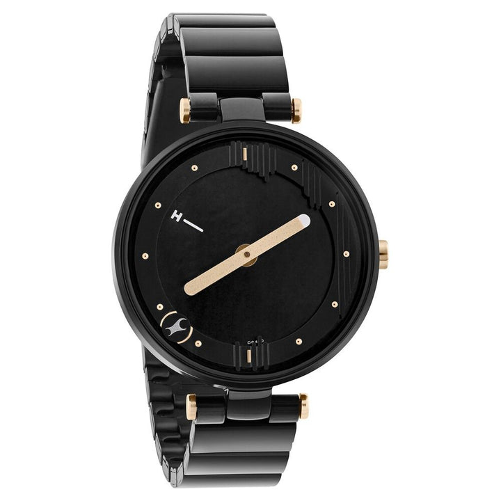 Fastrack MetaWe Quartz Analog Black Dial Stainless Steel Strap Watch For Girls 6305KM01