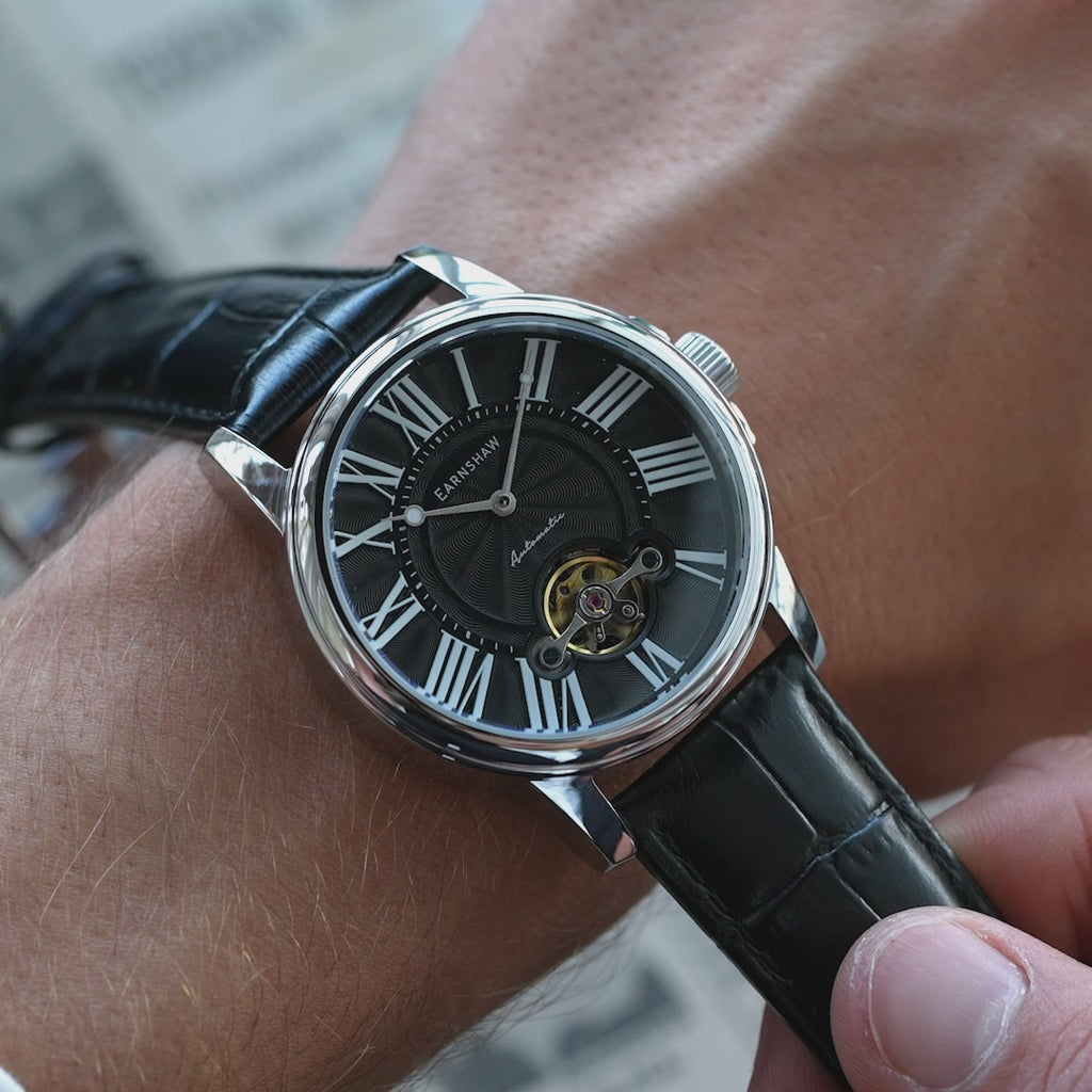 Earnshaw Marylebone Open Heart Automatic Velvet Black