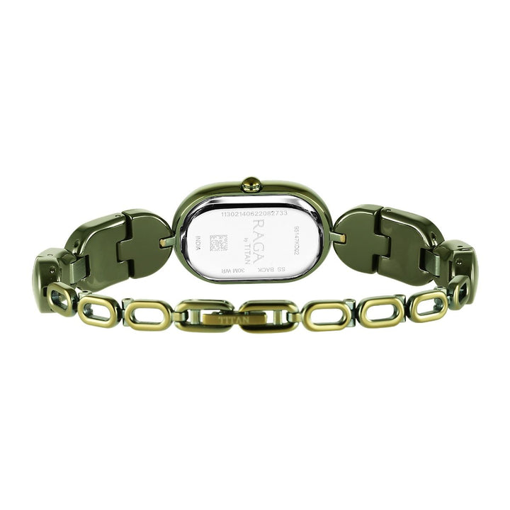 Titan Raga Ceramics Green Dial Ceramic Strap Watch for Women 95147KD02  /NS95147KD02